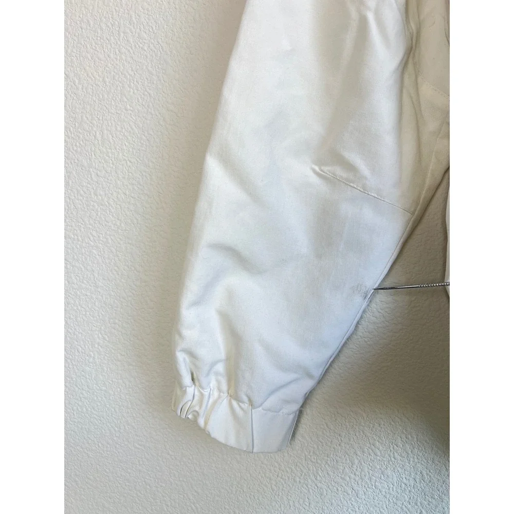 Bershka Loud Actions Techwear Jacket White Hooded Utility Windbreaker Size M
